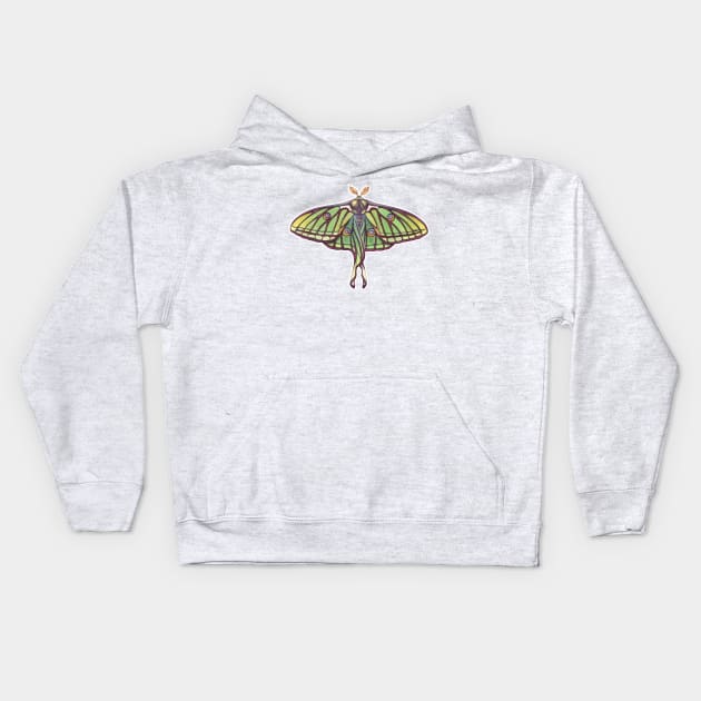 Spanish Moon Moth Kids Hoodie by JadaFitch